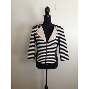 Striped Black and White Women's Jacket